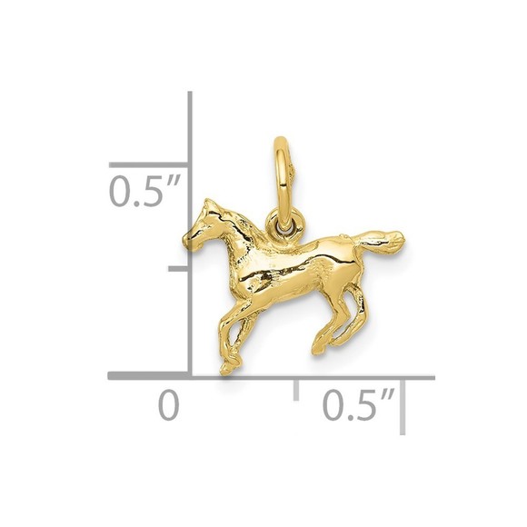 10K Gold Polished Horse Charm - Picture 2 of 4